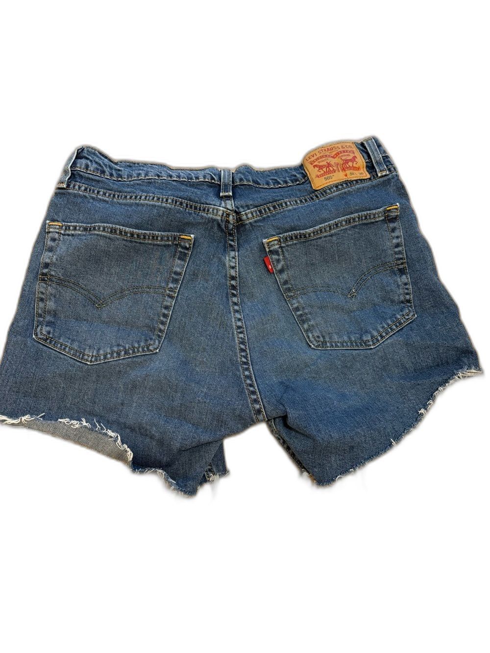Levi's Dark Blue Denim Frayed Hem Cutoff Shorts Size W 34 L 30